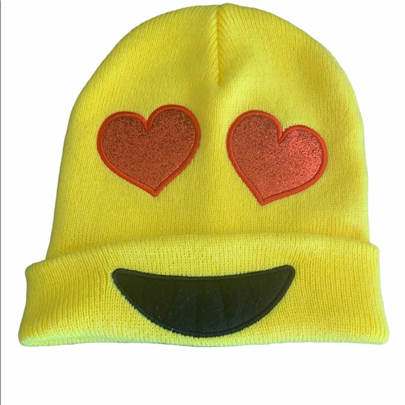 New Heart Emoji beanie winter hat one size fts all - Picture 1 of 6